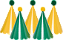 Verde e Amarelo Copa - Chapeuzinho Pompom (5 und) - Imagem 1