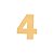 Aplique Número 4 - Dourado - Imagem 1