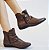 BOTA COURO 58112 CHOCOLATE / PLISSADA E DETALHE COM ZIPER / ESTILO E CHARME - Imagem 2