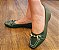 SAPATILHA 14672 VERDE / DETALHE EM COSTURA OFF WHITE E FIVELA DOURADA - Imagem 1