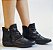 BOTA COURO 58112 PRETO / PLISSADA E DETALHE COM ZIPER / ESTILO E CHARME - Imagem 4