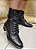 BOTA COTURNO COURO 24374 PRETO / TELA PRETOCOM CADARÇO  E ZIPER / PRATICIDADE E ESTILO - Imagem 5