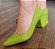 SCARPIN COURO 22541 VERDE / SALTO FORRADO EM COURO - Imagem 2