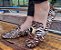 LOAFER COURO PÊLO 404616 MARROM / OFF WHITE TEXTURIZADO - Imagem 8