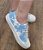 TÊNIS 9804 AZUL / TECIDO ESTAMPADO FLORES - Imagem 7