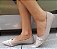 SAPATILHA 3087 CINZA / BICO OFF WHITE TEXTURIZADO / ENFEITE PEROLA - Imagem 2