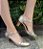 SAPATO EM COURO 506504 PRATA VELHO / SOLADO EM LAQUEADO PARA ARRASAR NA DANÇA E NO LOOK - Imagem 1
