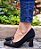 SCARPIN 577002  PRETO SUEDE / RECORTES E SALTO PRETO VERNIZ MOLHADO - Imagem 1
