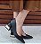 SCARPIN 25201 PRETO / SALTO BAIXO FORRADO / DETALHE DOURADO - Imagem 1