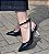 SCARPIN 27302 PRETO VERNIZ / SALTO PEDRAS CRISTAL / FECHO TORNOZELO - Imagem 3