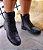 BOTA COTURNO 1131 PRETO / ILHOS CORRENTE PASSANTE DE CADARÇO E ZIPER - Imagem 5