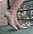 SCARPIN 355326 MANTEIGA / TELA NUDE COM PEDRAS CRISTAL DOURADA - Imagem 2