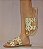 CHINELO 807090 JUTA / OFF WHITE COM TACHAS DOURADAS - Imagem 3
