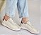 TÊNIS 9508 OFF WHITE / DETALHES EM CINZA E MARSALA - Imagem 1