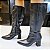 BOTA EM COURO 125853 PRETO / SALTO BLOCO E BICO FINO - Imagem 2