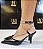 SCARPIN VIA UNO 967007 PRETO COM TIRAS EM PEDRAS CRISTAL - Imagem 3