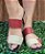 TAMANCO EM  COURO CONFORTO 221214 OFF WHITE / VERMELHO TEXTURIZADO / MARINHO - Imagem 1