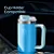 Tupperware Copo Térmico Big T com canudo 1,1L Azul Grécia - Imagem 8