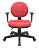Cadeira Operativa Executiva Giratoria E Braço Com Regulagem De Altura Revestida Em Couro Ecologico Vermelho - Imagem 1