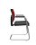Cadeira Brizza Aprox 'S' Estrutura Preta  Assento Polieste Encosto Vermelho - Imagem 2