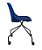 Cadeira Quick 4 Pés C/ Rodízio Preta Assento Encosto E Estofados Azul - Imagem 2