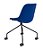 Cadeira Quick 4 Pés C/ Rodízio Preta Assento Encosto E Estofados Azul - Imagem 3