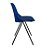 Cadeira Quick Fixa "V" Estrutura Preta Com Assento Encosto E Estofado Azul - Imagem 2