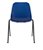 Cadeira Quick Fixa "V" Estrutura Preta Com Assento Encosto E Estofado Azul - Imagem 1