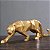 Escultura Pantera Dourada Estátua Decoração Casa Leopardo - Imagem 4