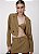 Blazer Cropped Feminino CLC – Alfaiataria com Gola Dupla Casual Chic - Imagem 1