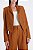 Blazer Cropped Feminino Fórum Marrom Dornê – Viscose e Linho Casual Chic - Imagem 2