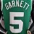 Regata Basquete NBA Boston Celtics Garnett 5 Verde Edição Jogador Silk - Imagem 5