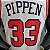 Regata Basquete NBA Chicago Bulls Pippen 33 Branca Edição Jogador Silk - Imagem 5