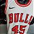 Regata Basquete NBA Chicago Bulls Jordan 45 Branca Edição Jogador Silk - Imagem 5