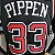 Regata Basquete NBA Chicago Bulls Pippen 33 Preta Edição Jogador Silk - Imagem 4