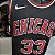 Regata Basquete NBA Chicago Bulls Pippen 33 Preta Edição Jogador Silk - Imagem 8