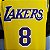 Regata Basquete NBA Lakers Bryant 8 Amarela Edição Jogador Silk - Imagem 6