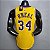Regata Basquete NBA Lakers o'neal 34 Amarela Edição Jogador Silk - Imagem 2