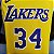 Regata Basquete NBA Lakers o'neal 34 Amarela Edição Jogador Silk - Imagem 7