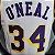 Regata Basquete NBA Lakers o'neal 34 Branca Edição Jogador Silk - Imagem 6