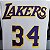 Regata Basquete NBA Lakers o'neal 34 Branca Edição Jogador Silk - Imagem 5