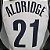 Regata Basquete NBA Brooklyn Nets Aldridge 21 Branca Edição Jogador Silk - Imagem 3