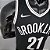 Regata Basquete NBA Brooklyn Nets Aldridge 21 Preta Edição Jogador Silk - Imagem 8