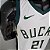 Regata Basquete NBA Milwaukee Bucks Holiday 21 Branca Edição Jogador Silk - Imagem 7