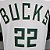 Regata Basquete NBA Milwaukee Bucks Middleton 22 Branca Edição Jogador Silk - Imagem 3