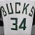 Regata Basquete NBA Milwaukee Bucks antetokounmpo 34 Branca Edição Jogador Silk - Imagem 4