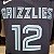 Regata Basquete NBA Memphis Grizzlies Morant 12 Azul escuro Edição Jogador Silk - Imagem 4
