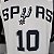 Regata Basquete NBA San Antonio Spurs Derozan 10 Branca Edição Jogador Silk - Imagem 3
