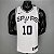 Regata Basquete NBA San Antonio Spurs Derozan 10 Branca Edição Jogador Silk - Imagem 1