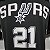 Regata Basquete NBA San Antonio Spurs Duncan 21 Preta Edição Jogador Silk - Imagem 8